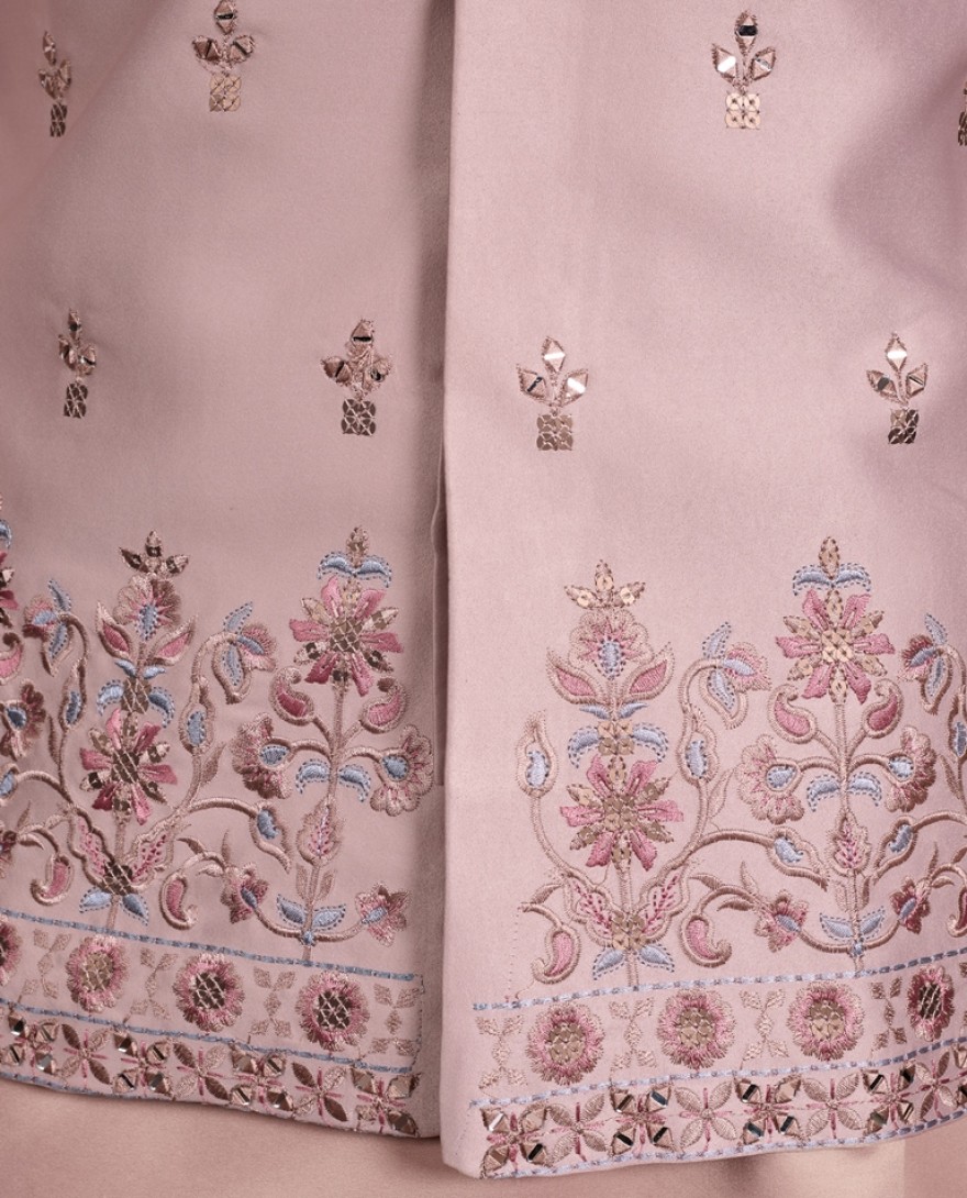 61102-PINK - Dusty Pink Embroidered Kurta Set for Men